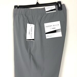 Perry Ellis Men's Slim-Fit Drawstring Dress Pant Size Medium TechWorks Grey